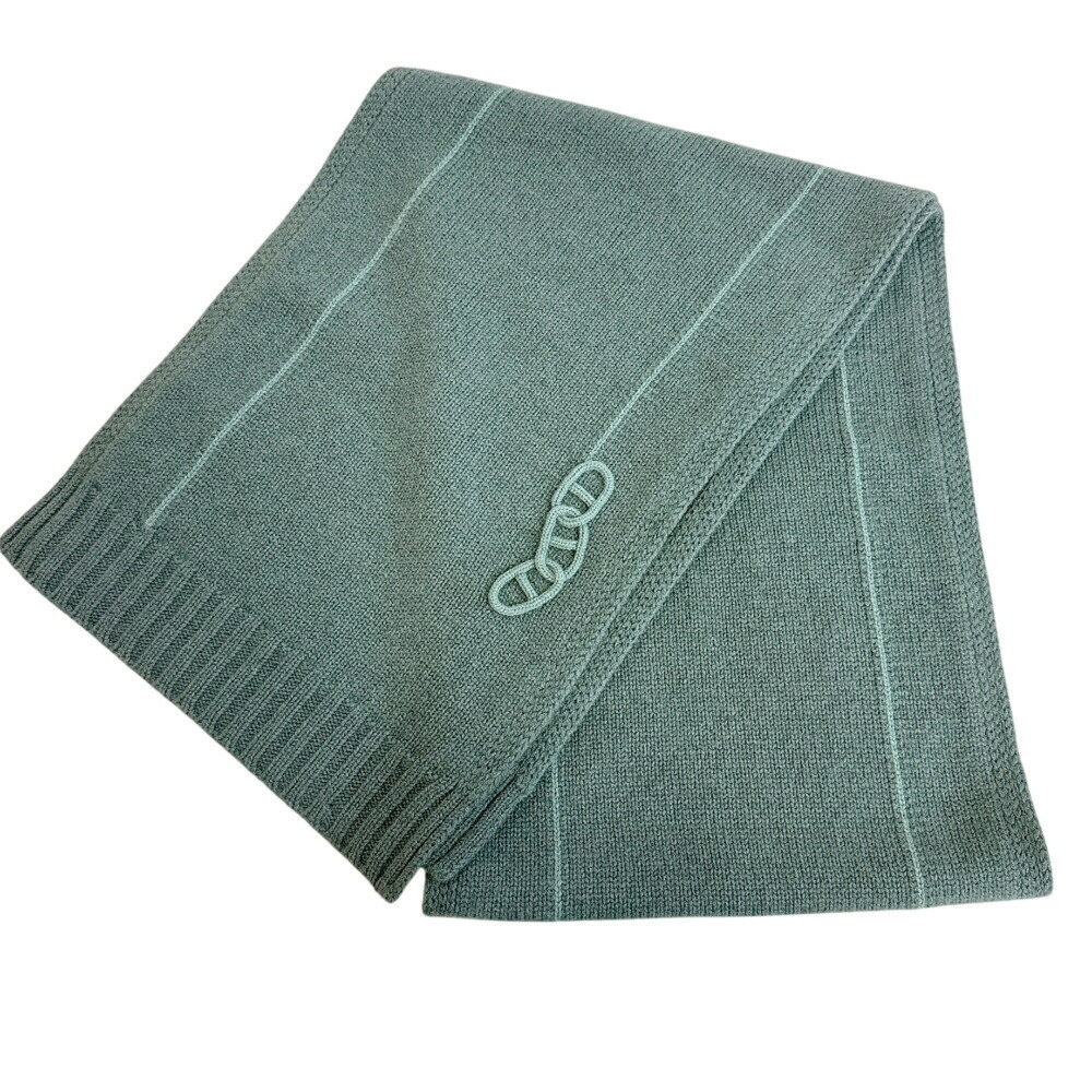 HERMES Maillon Trasse Scarf, Green